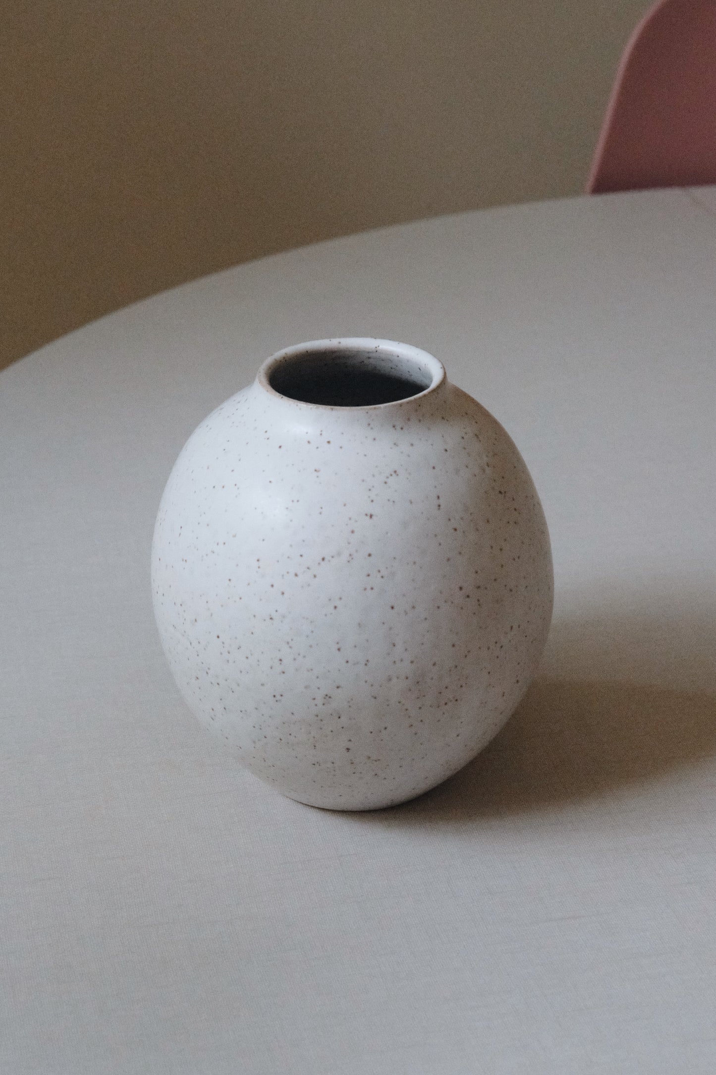 Matte White Round Vase