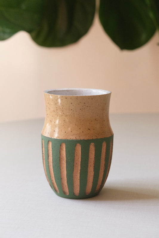 Ebb & Flow Green Stripe Tumbler