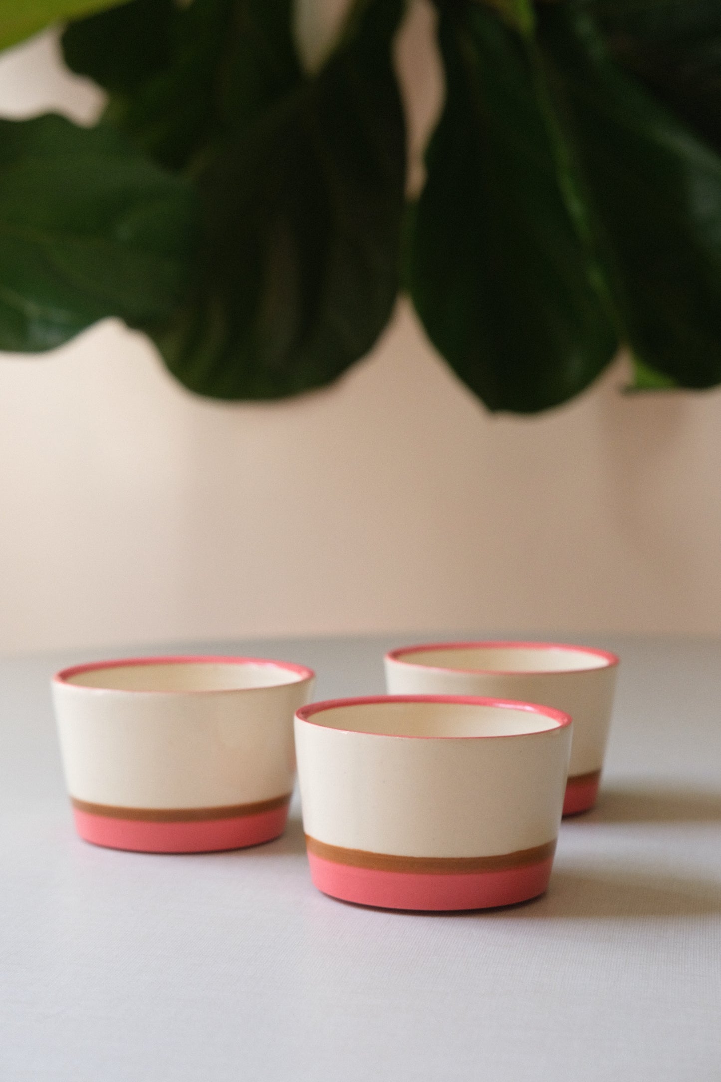 Short Pink Stripe Cups