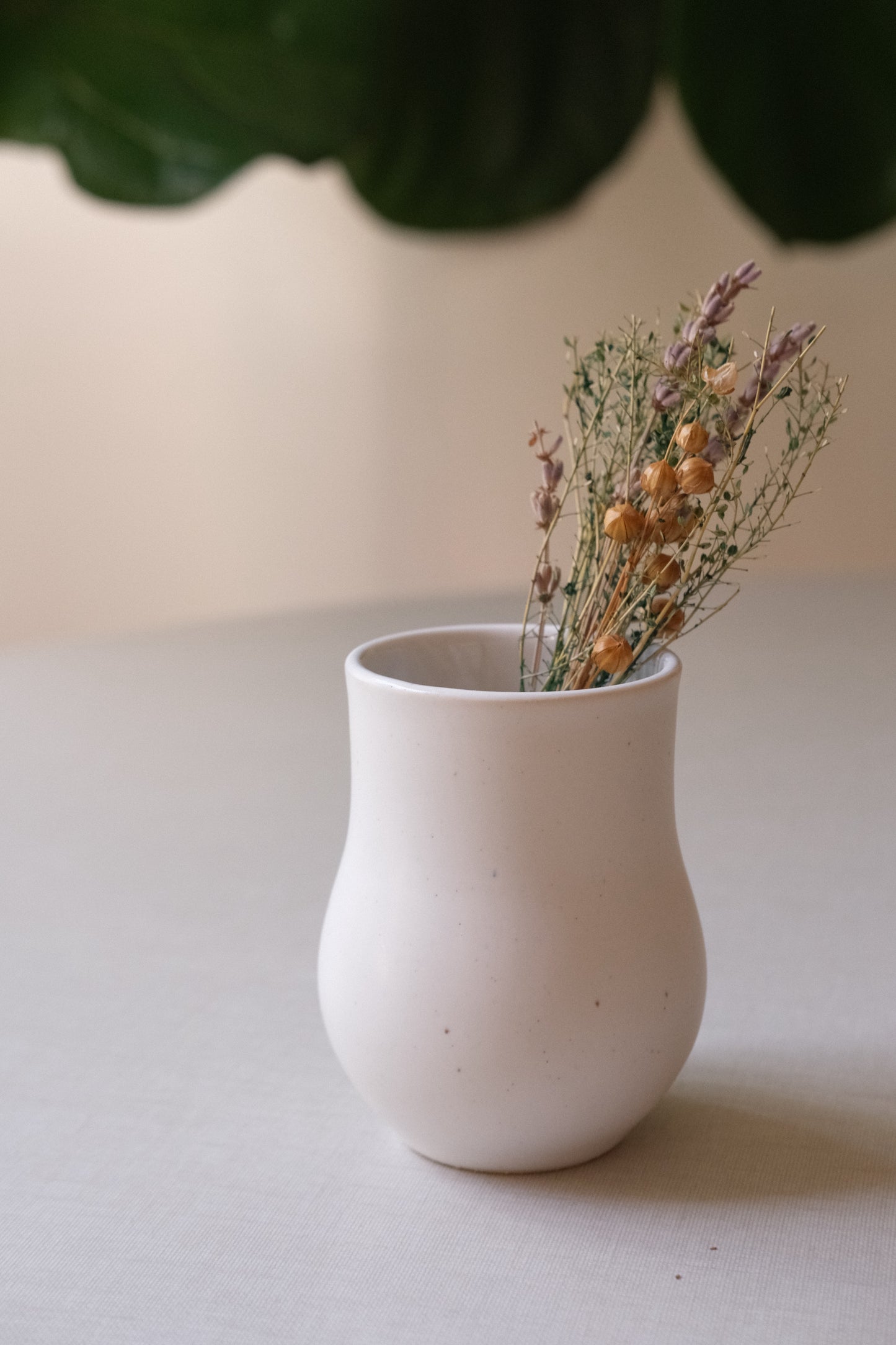 Short White Curve Vase