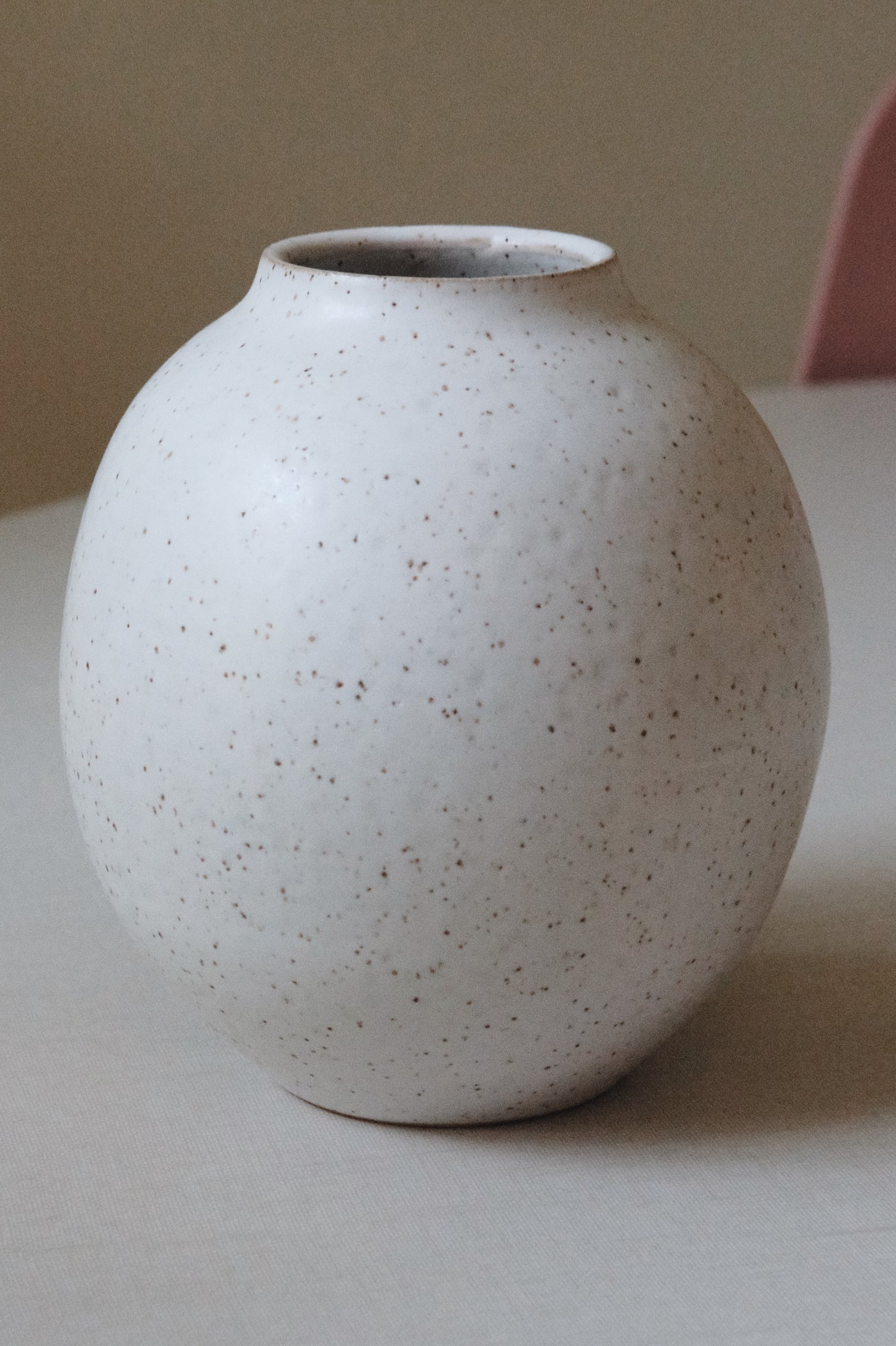 Matte White Round Vase