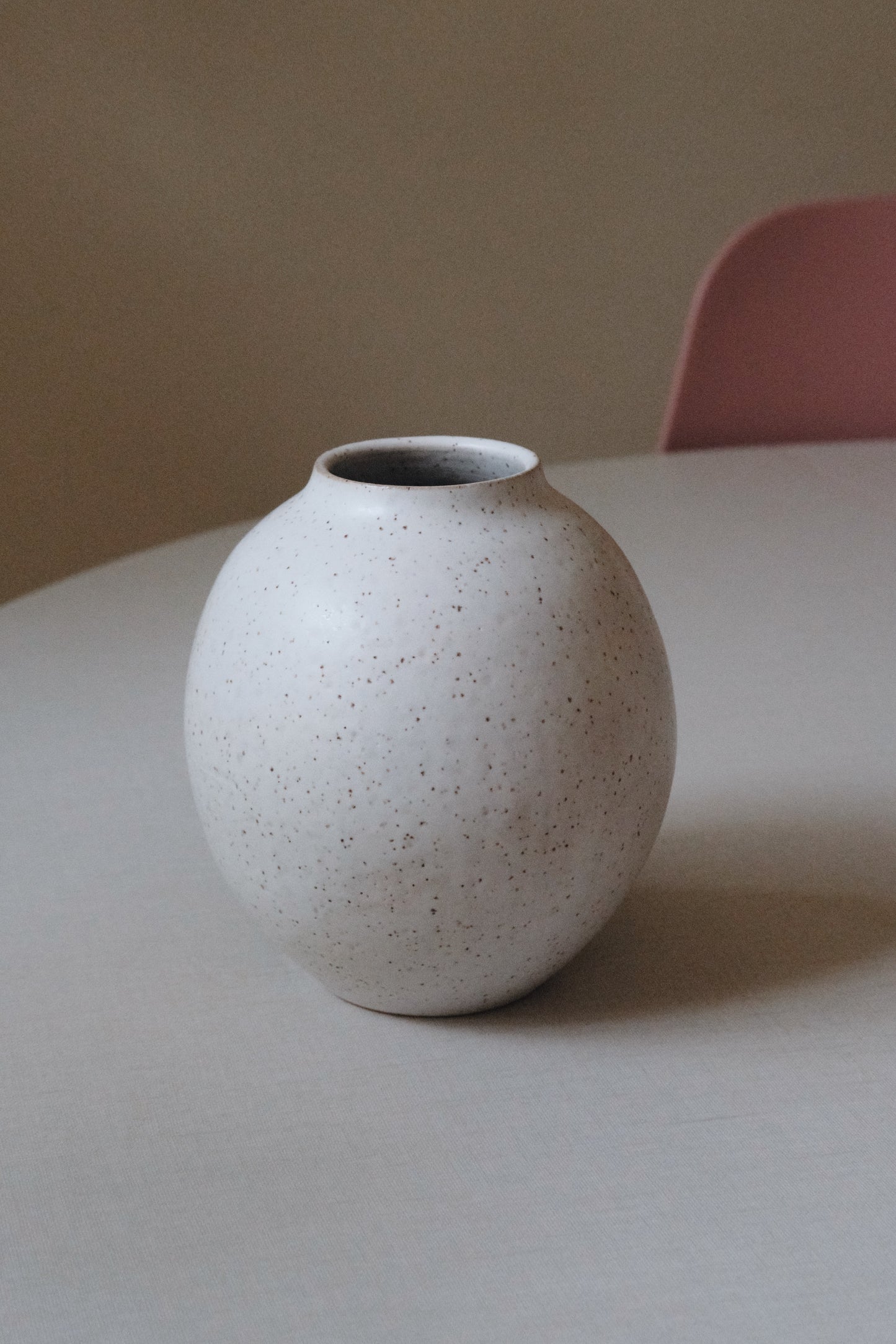 Matte White Round Vase