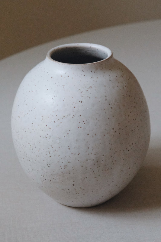 Matte White Round Vase