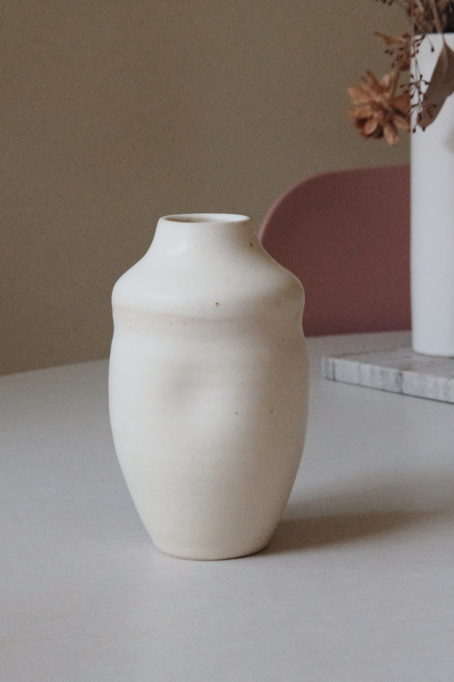 Creamy Bottleneck Vase