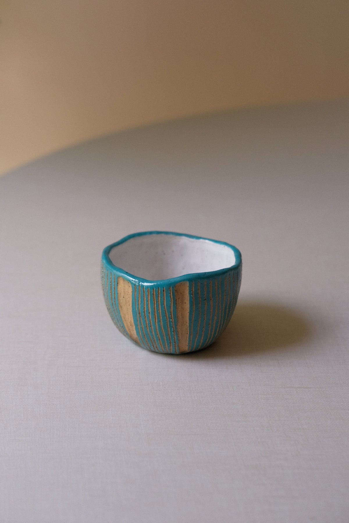 Petite Turquoise Striped Cups