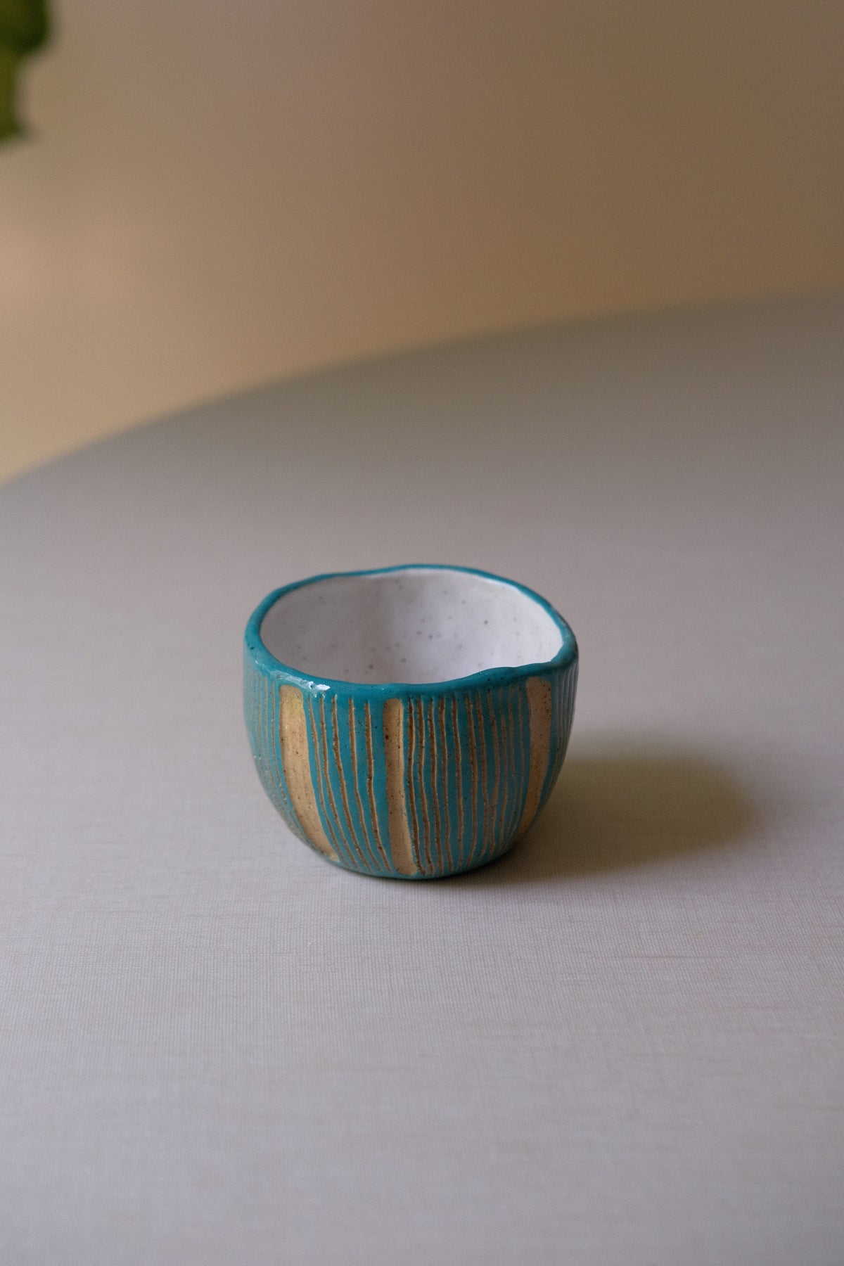 Petite Turquoise Striped Cups