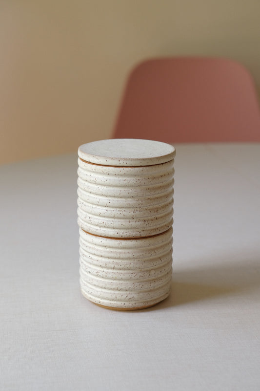 White Stacking Bubble Jars
