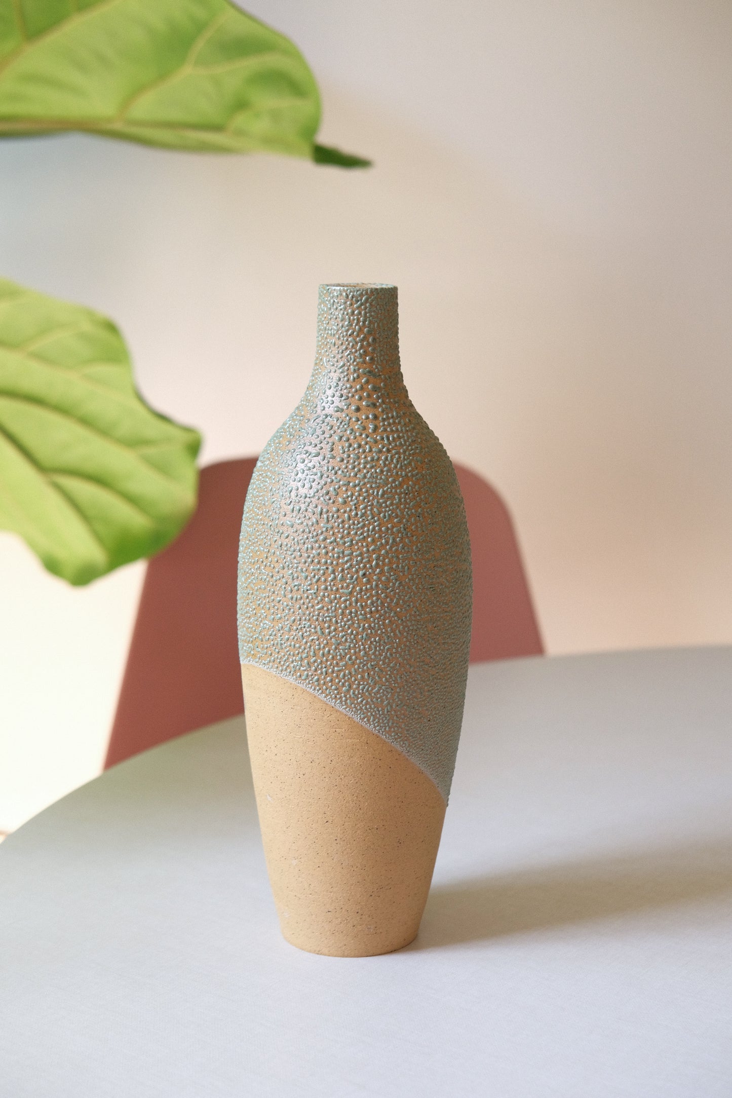Tall Dewy Bottleneck Vase