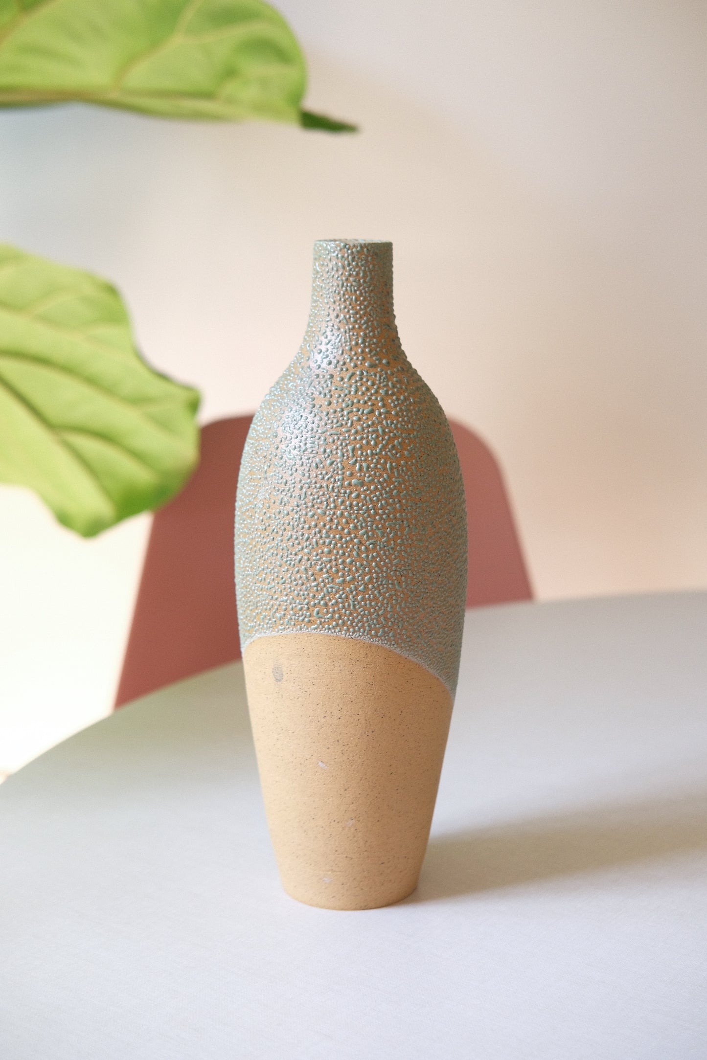 Tall Dewy Bottleneck Vase