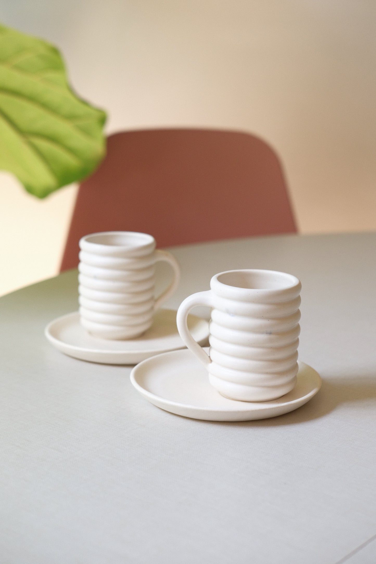 Set of White Bubble Espresso Cups